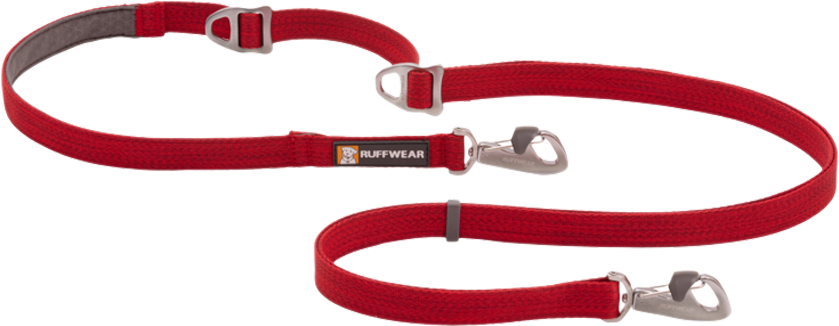 Ruffwear Switchbak Hundeleine mit Crux Clip längenverstellbar Red Sumac