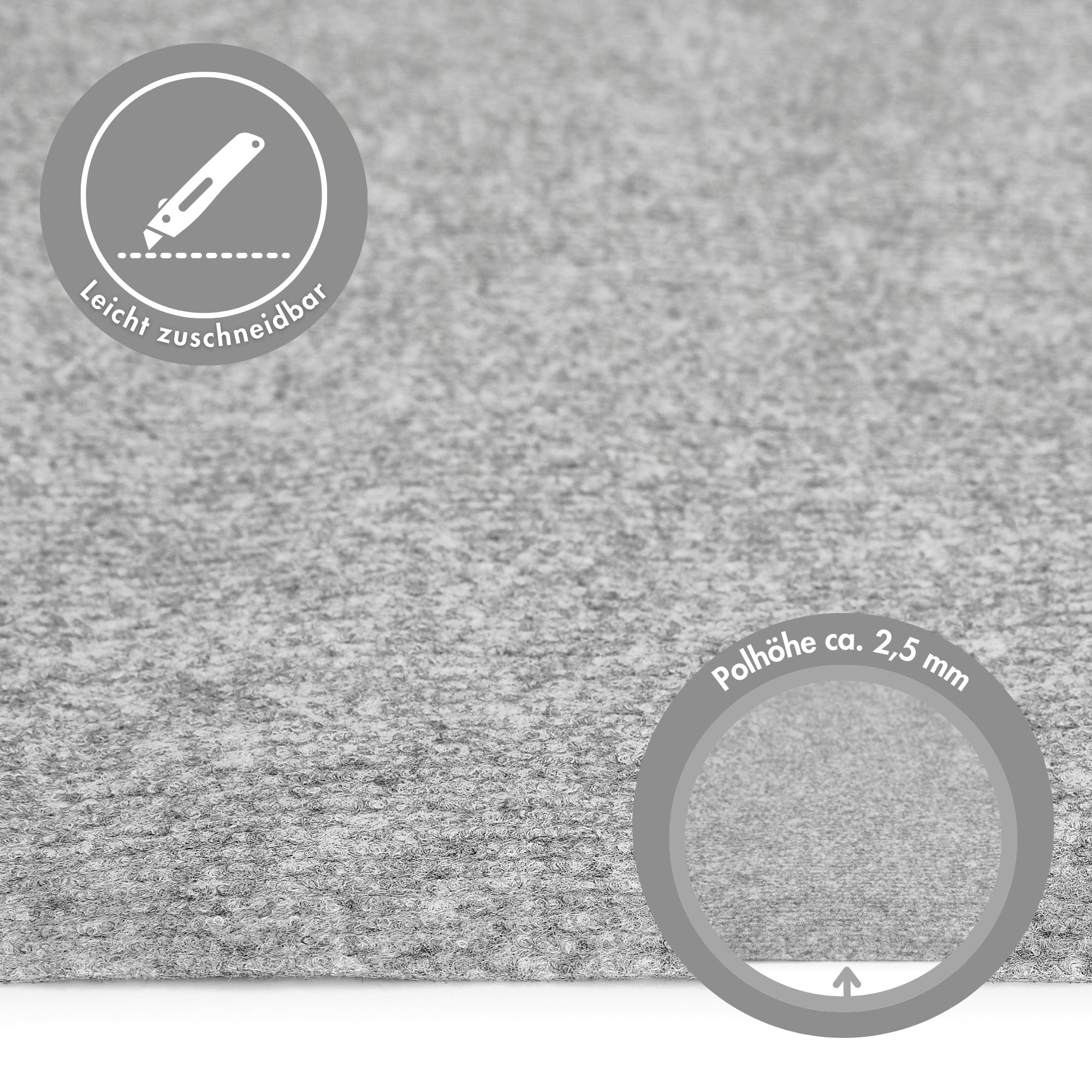 Andiamo Teppichboden »Milo, Nadelfilz, Made in Belgium« rechteckig 2,5 mm Höhe Uni Farben, Breite 100 cm oder 200 cm, Wohnzimmer, strapazierfähig