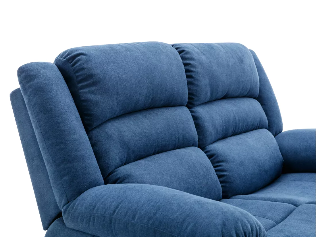 Fauteuil relax électrique en tissu bleu BUROLO
