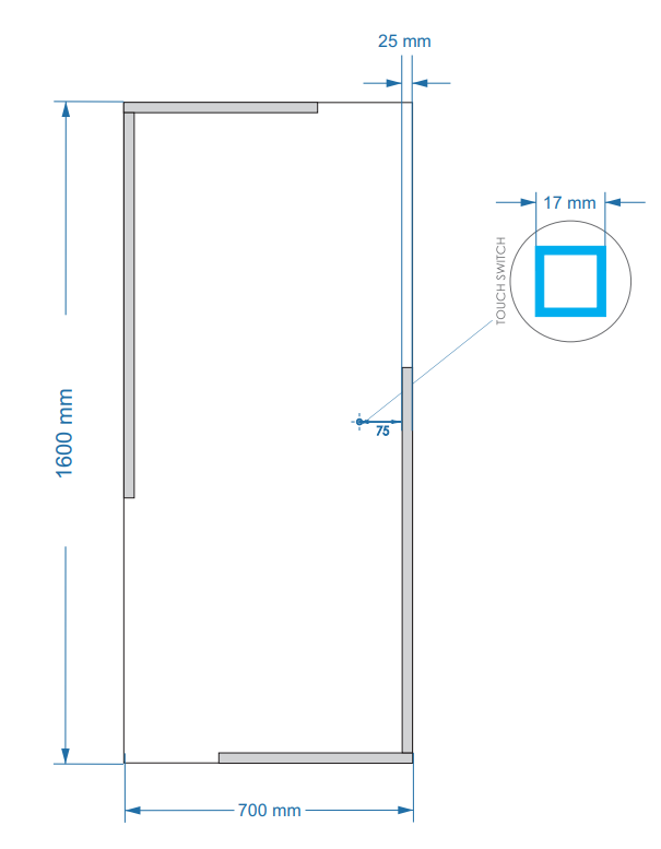 Gliss Design Melite spiegel met LED-verlichting en verwarming 160x70cm