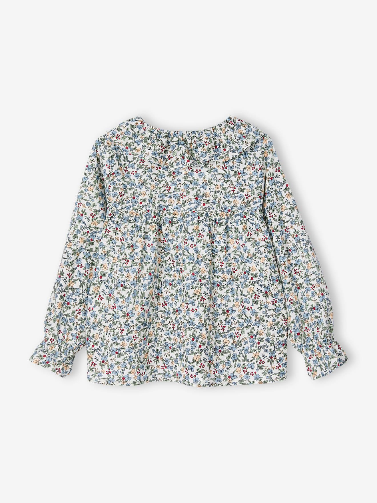 Blusa rosa com estampa floral para meninas
