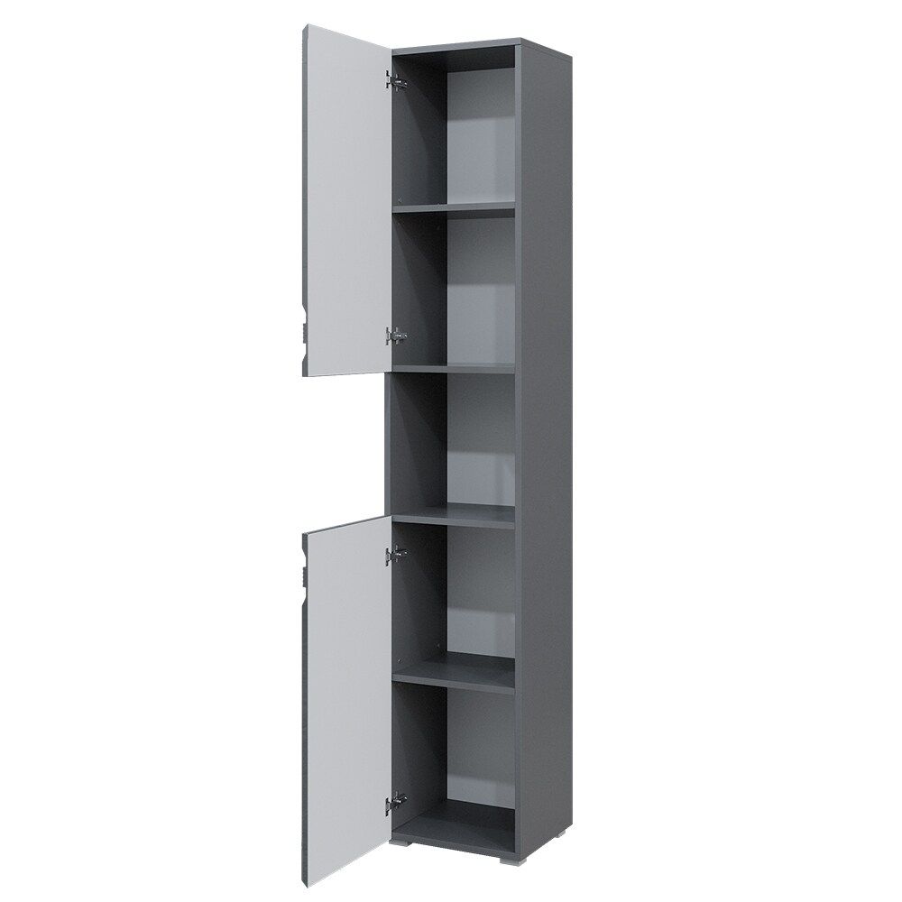 VICCO Badschrank FREDDY Anthrazit Hochglanz Badezimmerschrank Hochschrank Bad