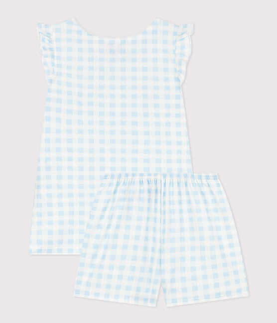 Pyjacourt imprimé vichy en coton fin petite fille