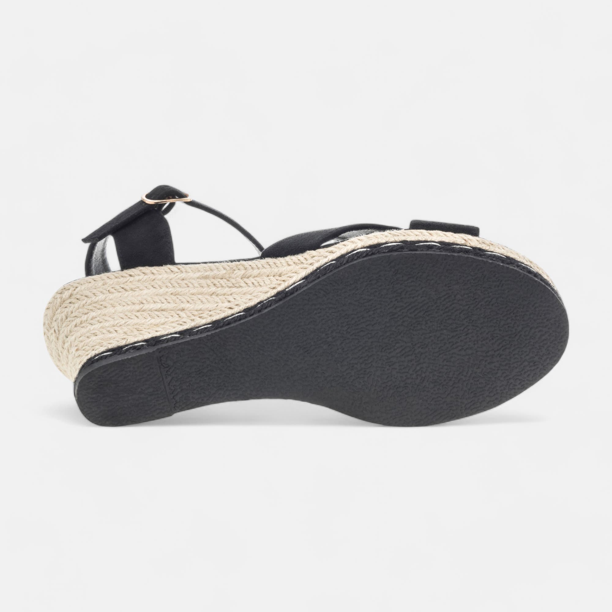 Espadrilles à talon compensé Femme noir