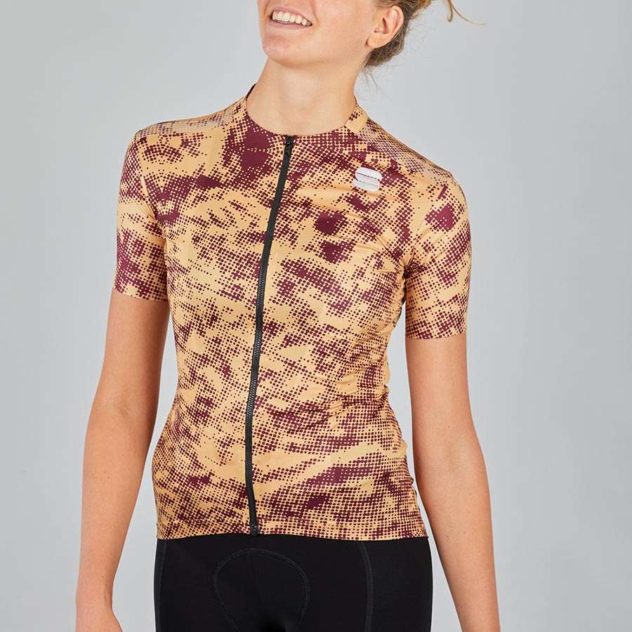 Sportful Escape Supergiara Fietsshirt Korte Mouwen Goud Dames