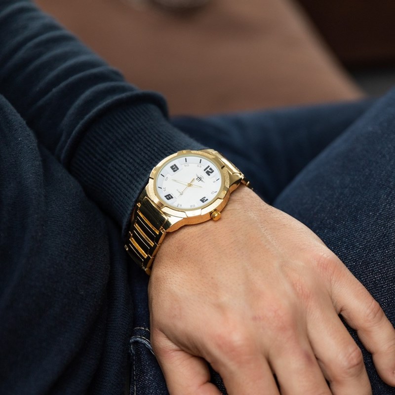 Montre Homme M. JOHN bracelet Acier Doré