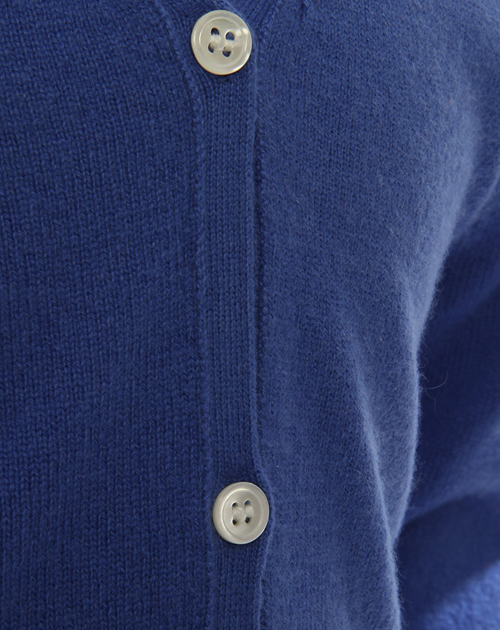 Kaschmir-Cardigan V-NECK in royalblau