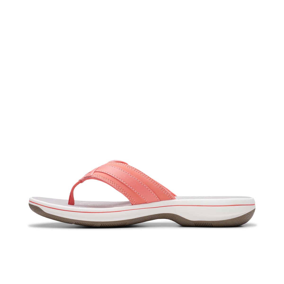 CLARKS-Breeze sea 1-Tongs sandales à talon plat - Talon plat - Autre Orange