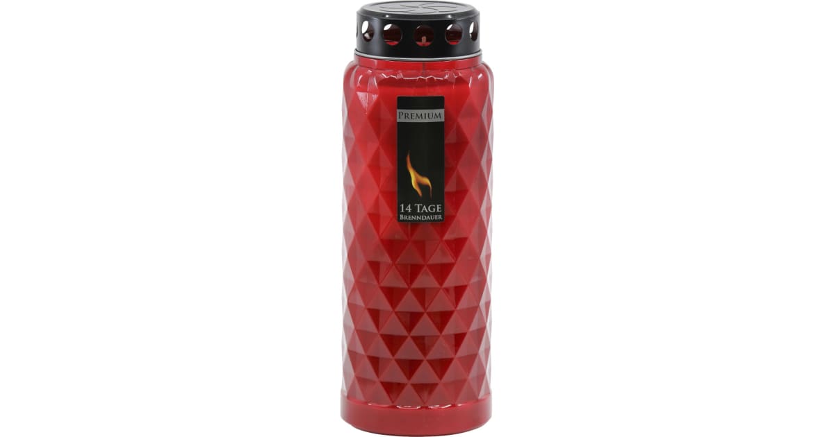 Grablicht Kristal Premium rot