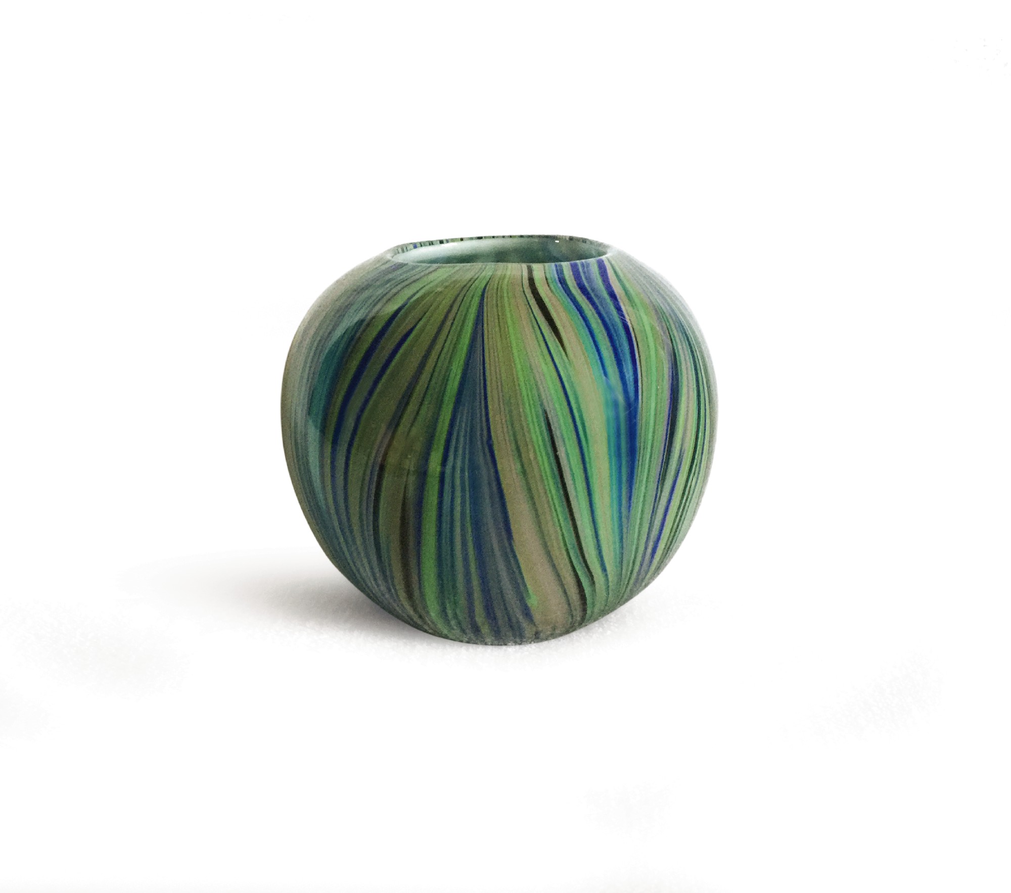 Glasvase 'Rainbow' rund, multicolor, Ø 13,5 cm, H 12 cm von fischer's lagerhaus