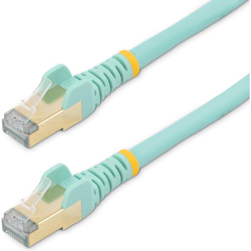 StarTech.com Câble réseau Cat6a STP blindé sans crochet de 3 m - Aqua