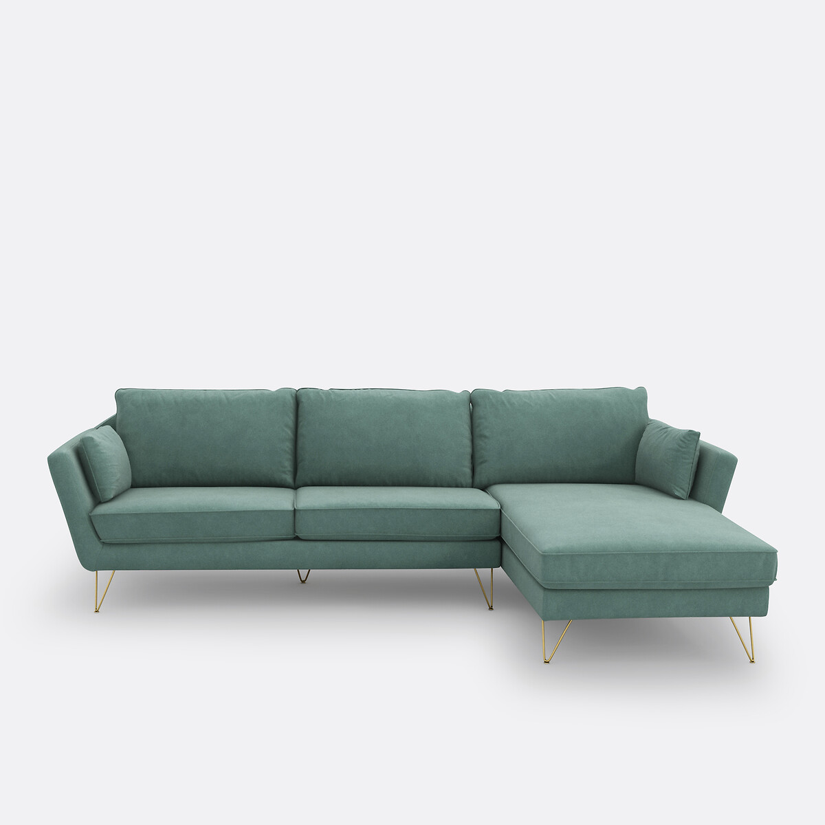 LA REDOUTE INTERIEURS<br>Sofá fixo de canto em veludo, Topim