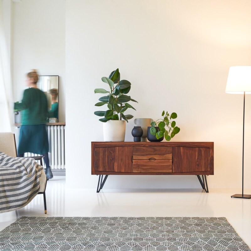 Meuble TV Bonnie en palissandre massif L 150 cm