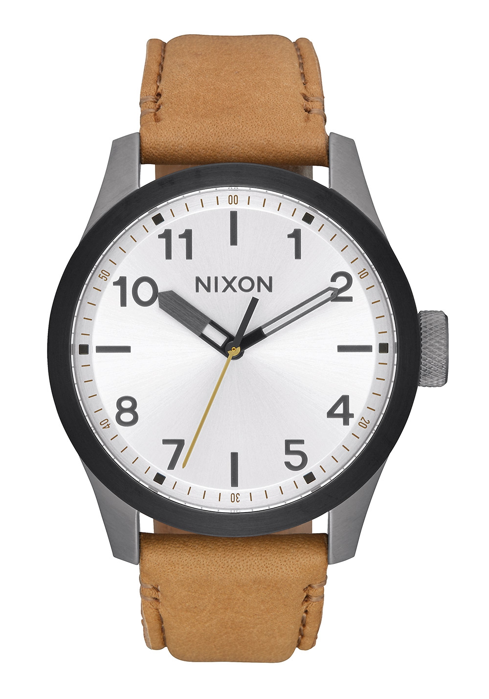 Nixon The Safari Leather Gunmetal / Silver / Tan A9752741