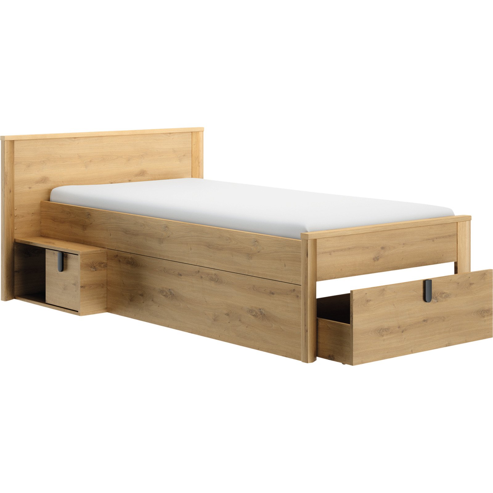 Bett Lugano Dekor Artisan Weiss 123 x 207 cm