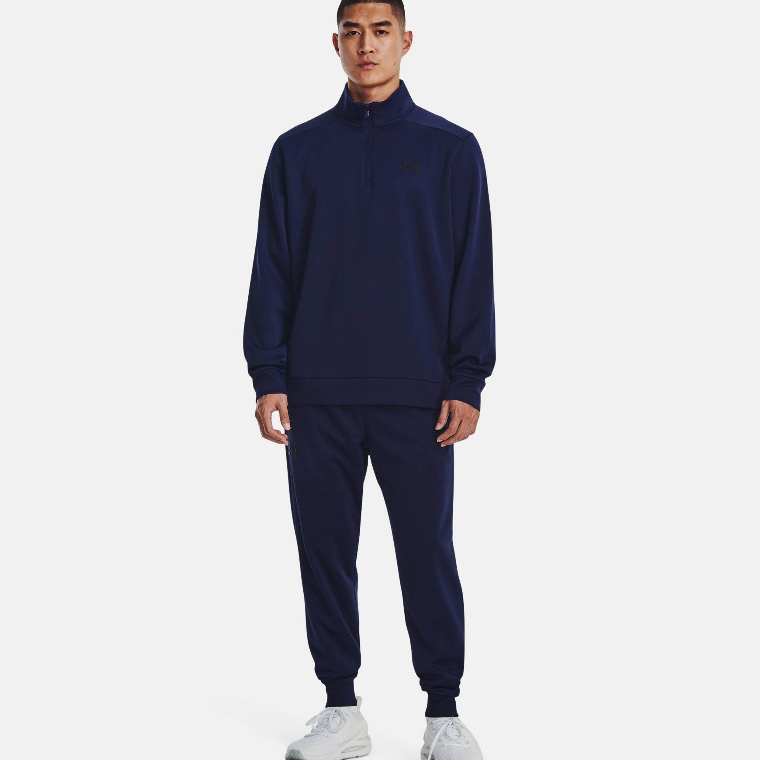 Under Armour Quarter Half-Zip Haut Manches Longues Hommes - Bleu Foncé