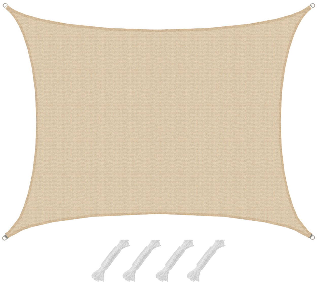 AMANKA 7x5m beige HDPE waterdoorlatend schaduwdoek