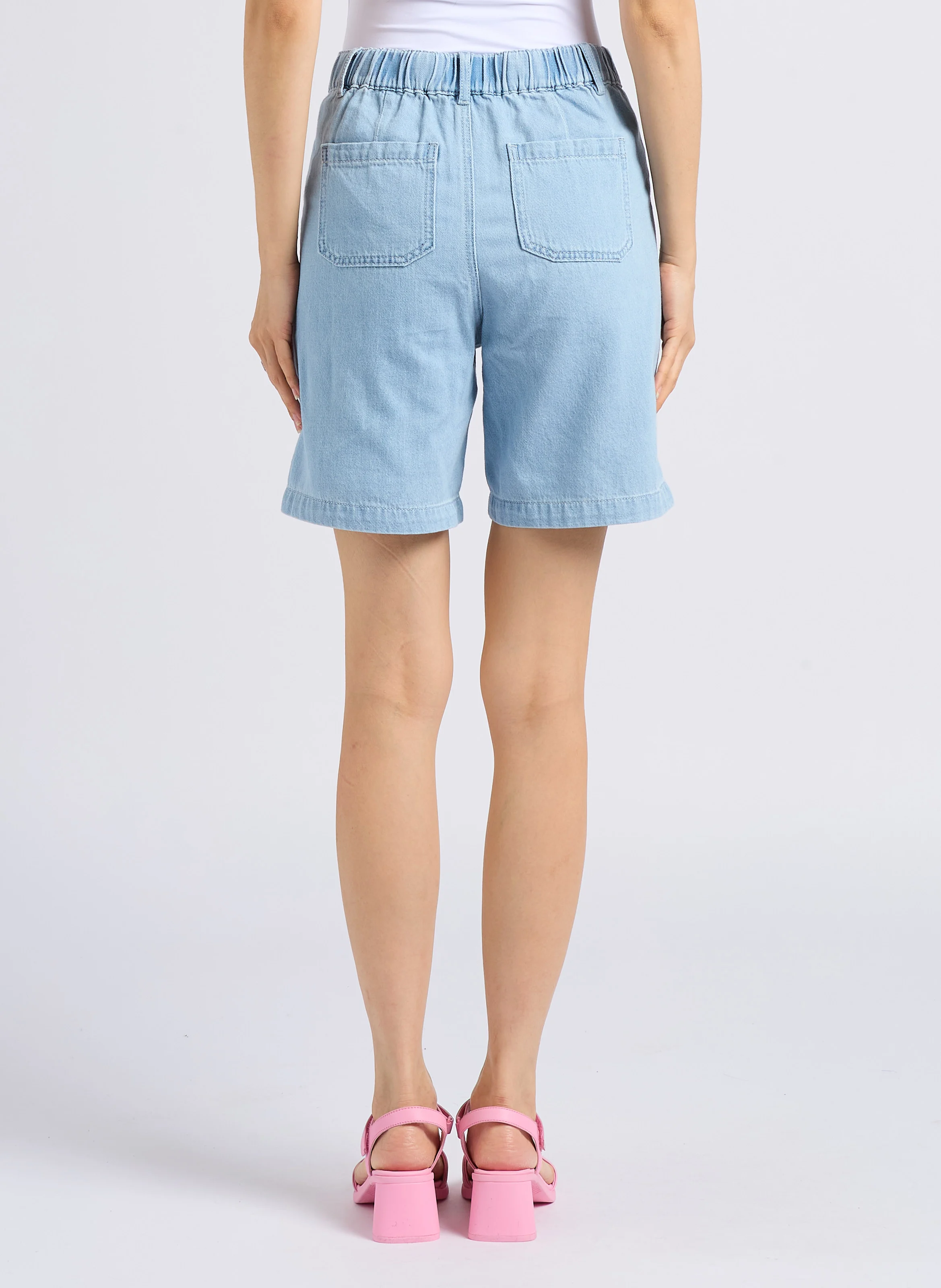 SANAE - Short jean en coton | Jean Délavé