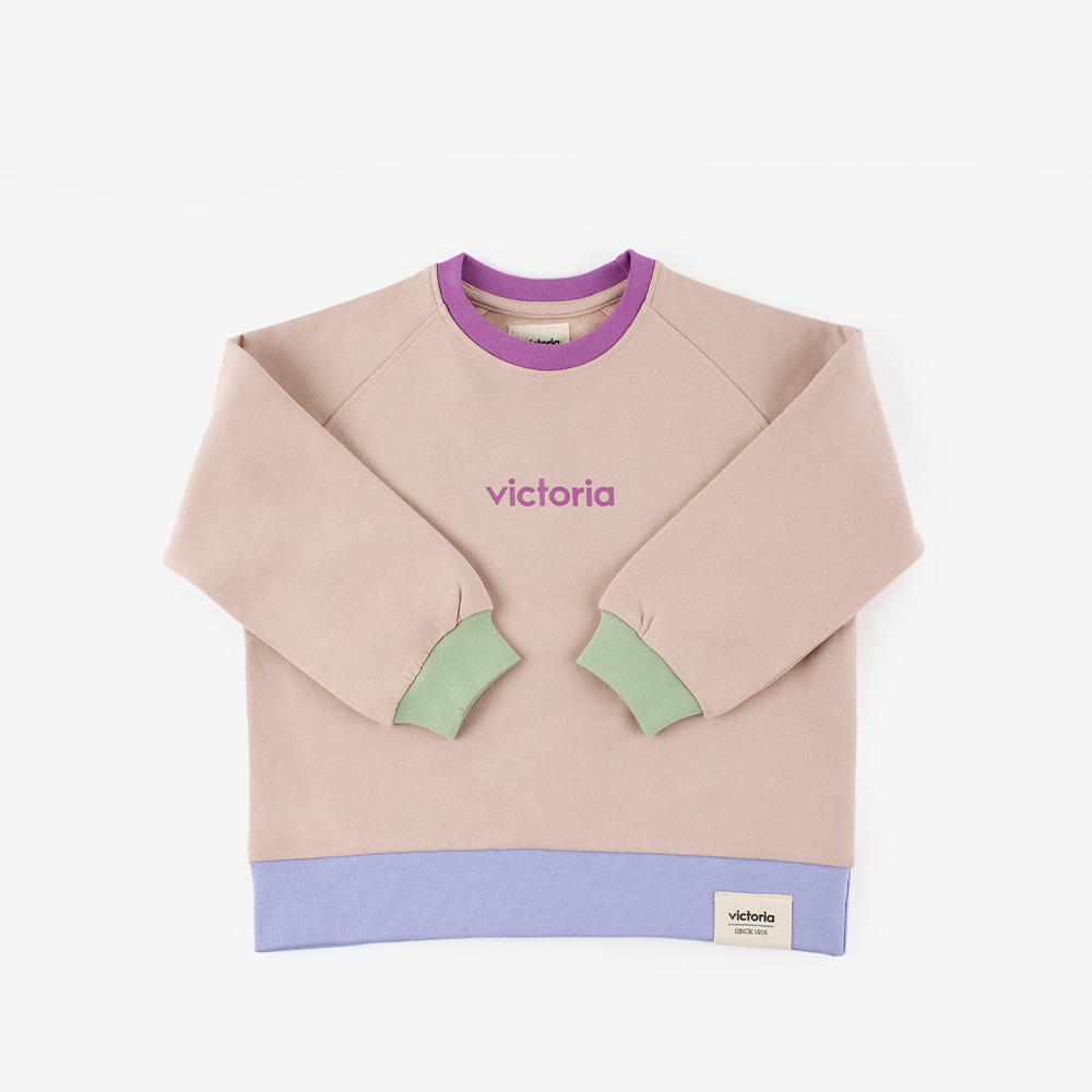 Moletom V. Things Fleece com combinação de cores e forro interno de lã.