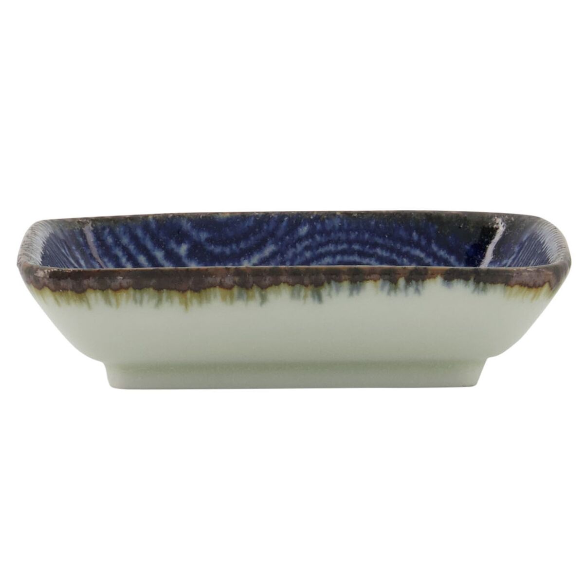 Seigaiha Blue tallerken 9.5 x 7 cm, choku