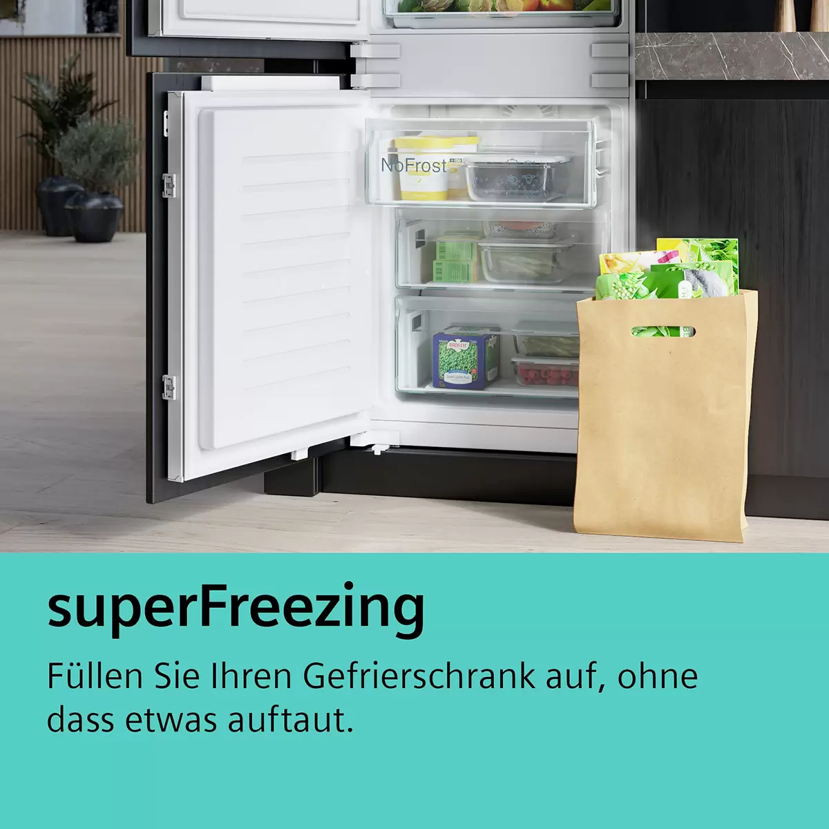 Siemens Kühl-Gefrierkombi KI86VVFE0 weiss