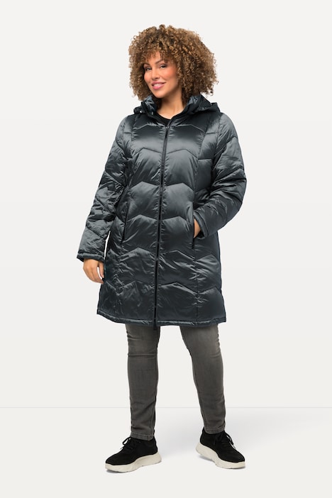 HYPRAR Steppjacke, fein glänzend, wasserabweisend, Kapuze