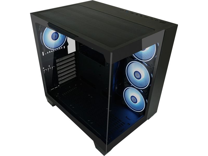 LC-Power PC-Gehäuse Gaming 809B Dark Storm_X Midi-Tower-Gaming-Gehäuse mit Seitenfenster