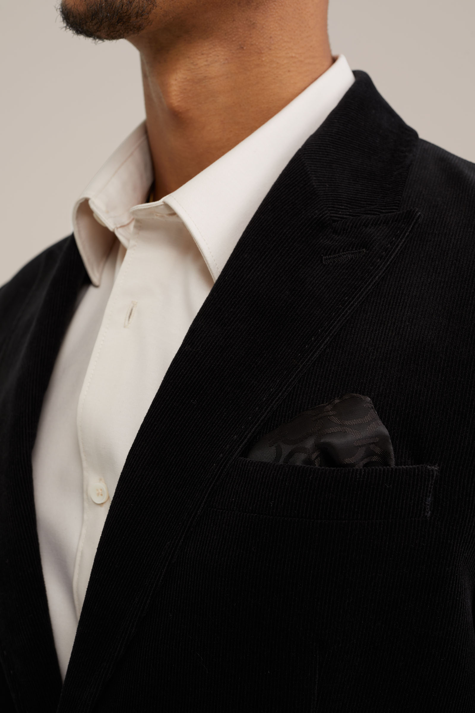 slim fit blazer van corduroy Van Gils Zwart