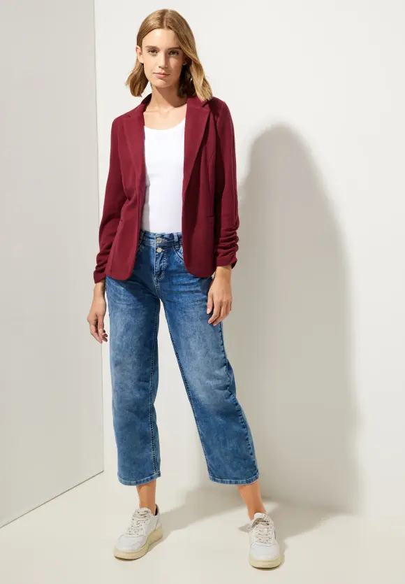 Basic Blazer mit Raffungen - rich brown
