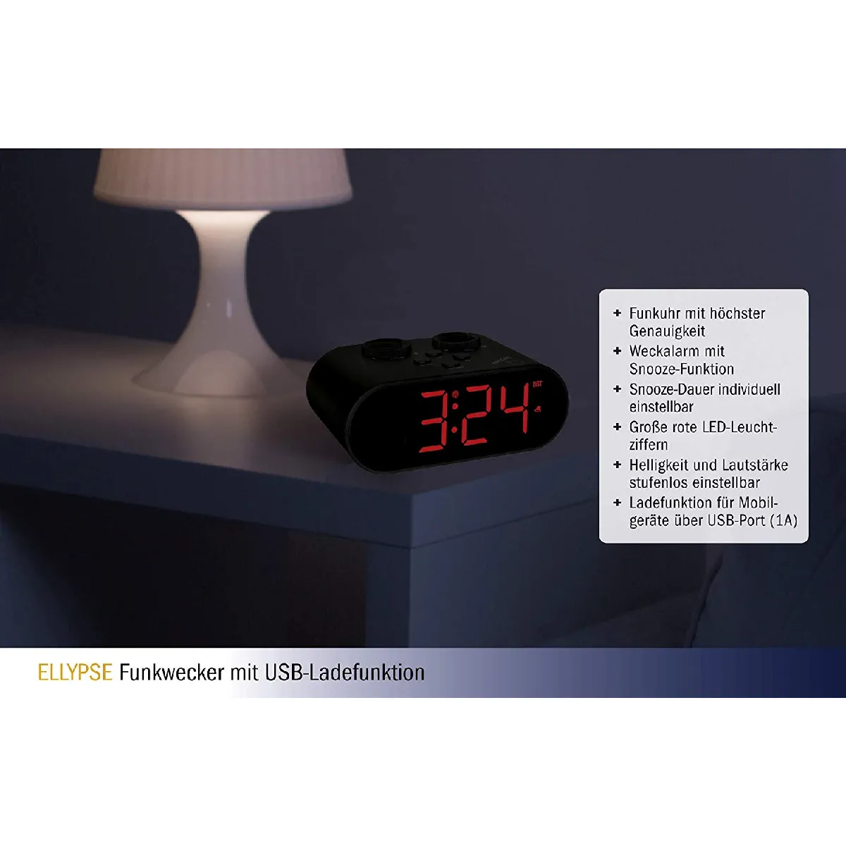 TFA Réveil radiopiloté noir