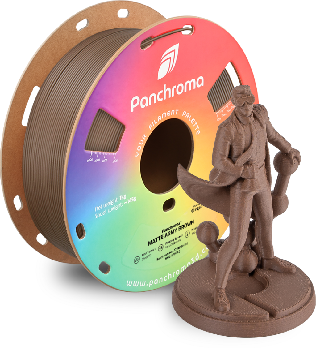 Polymaker  Panchroma™ PLA Matte Army Brown, 1,75 mm / 1000 g    Matte Eleganz in Army Brown