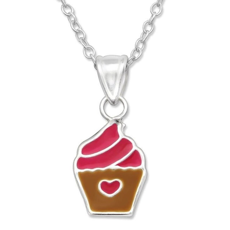 Collier cupcake en argent 925/1000