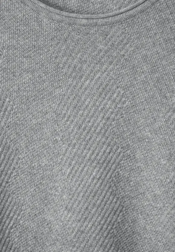 Strick Struktur Pullover - cloud grey melange