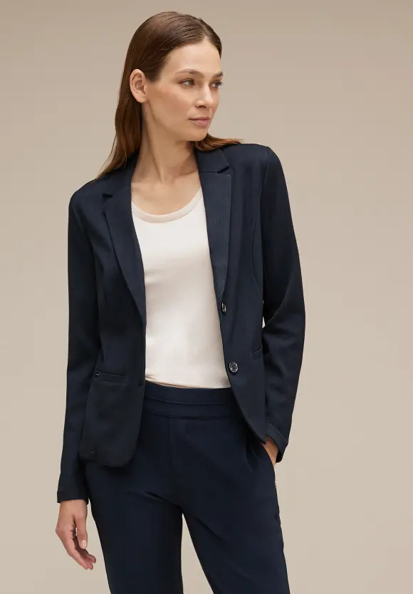 Blazer mit Fischgrät Muster - deep blue