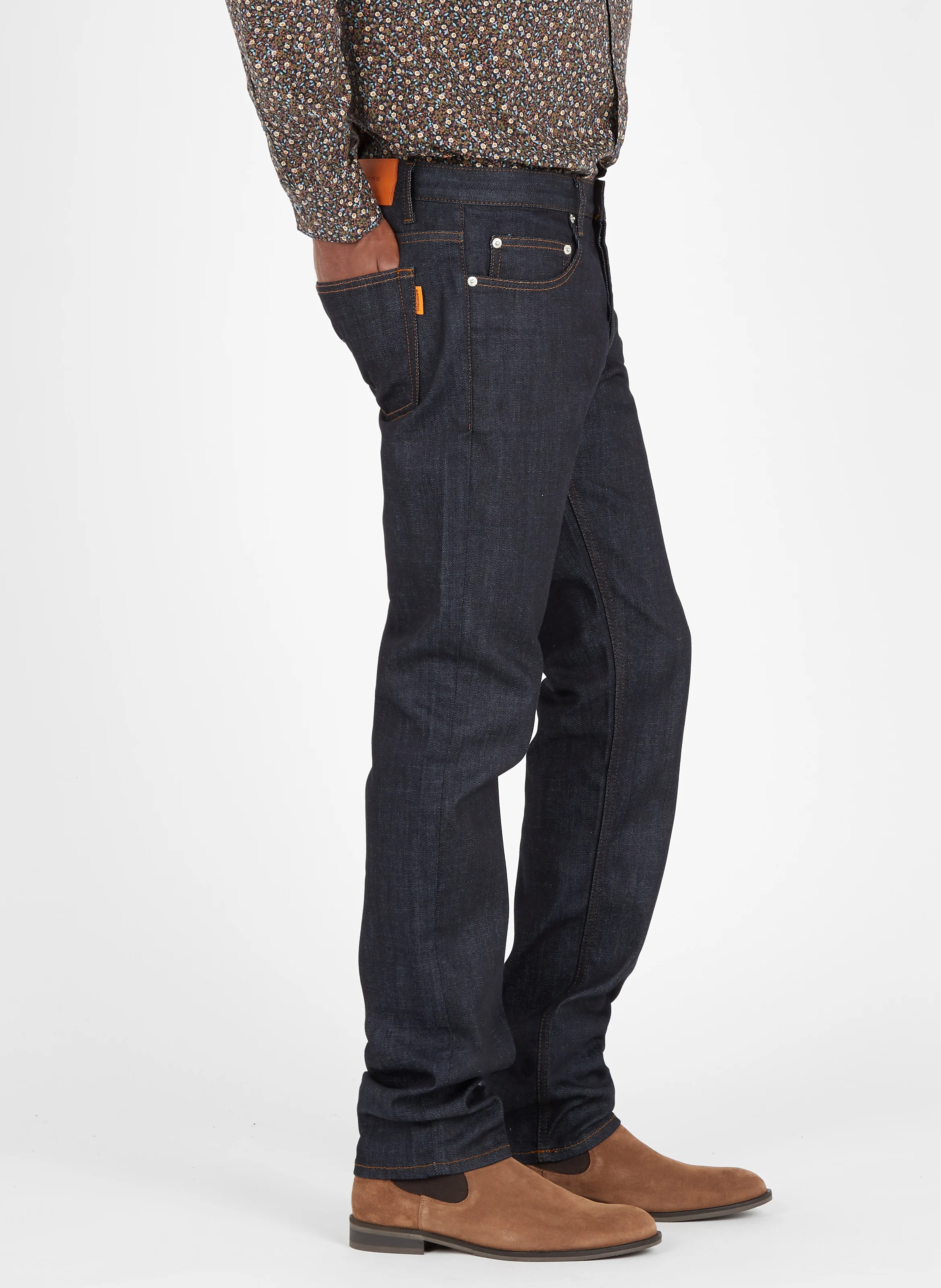 Jean droit en coton | Bleu