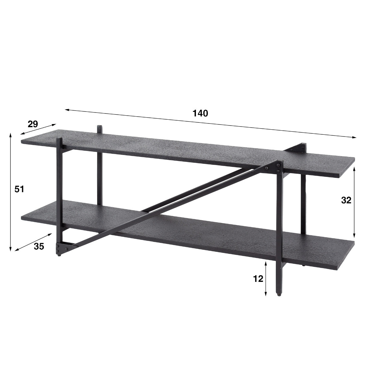 Fraaai - Kingsley tv-meubel 140 cm - grijs