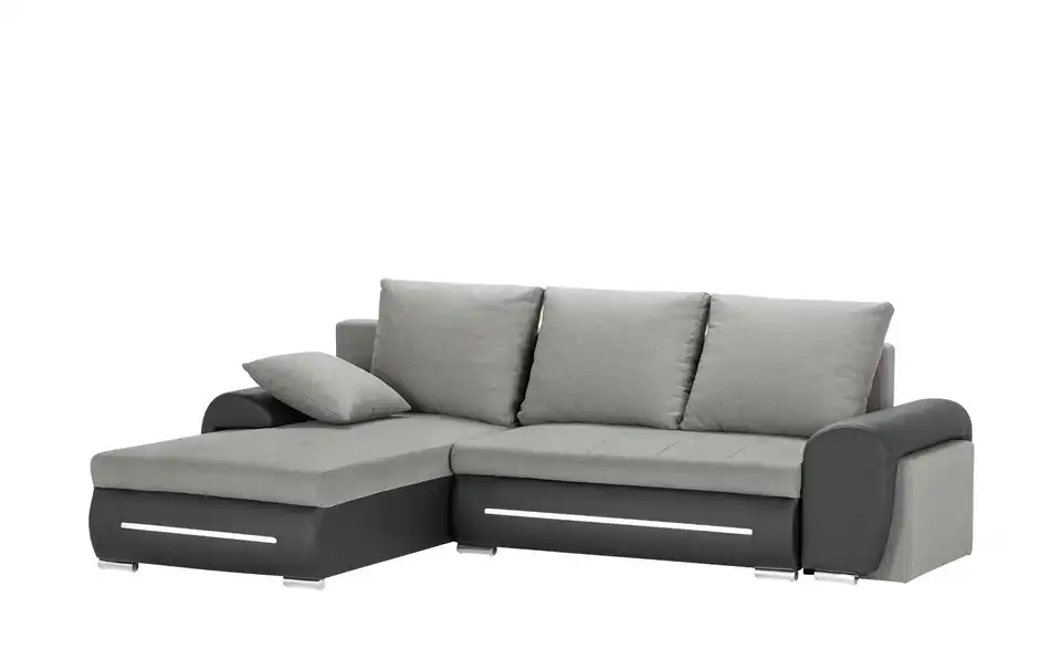 Ecksofa Emma links Schwarz, Hellgrau