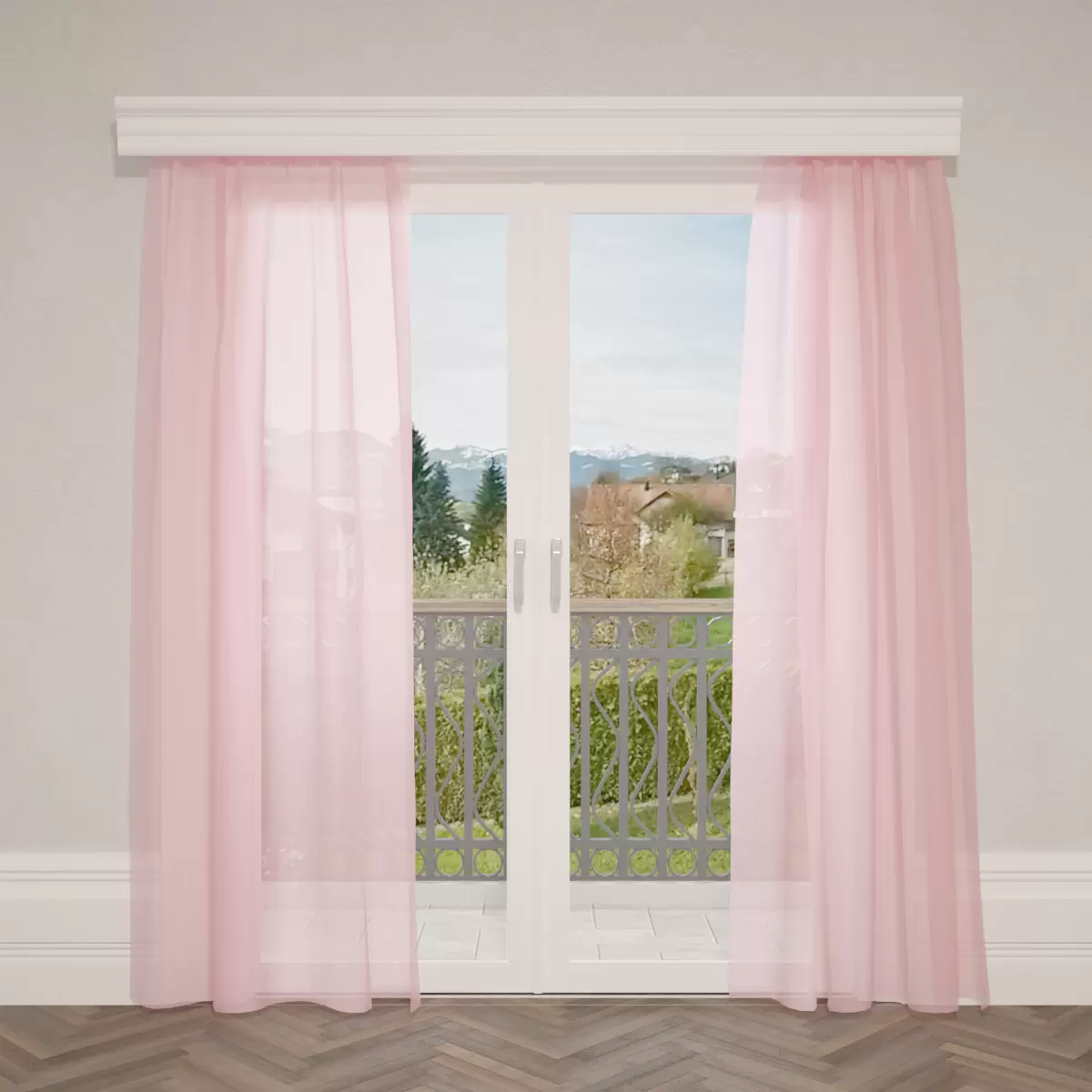 Tagvorhang Voile Rosa