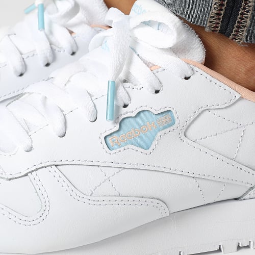 Baskets Femme Classic Leather GV7184 Footwear White Blue Peach Aura Orange