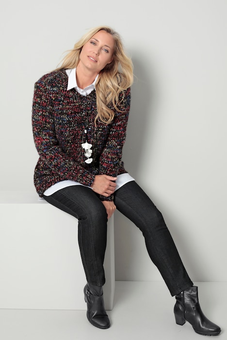 Pullover, Straight Fit, Zopfmuster, Langarm