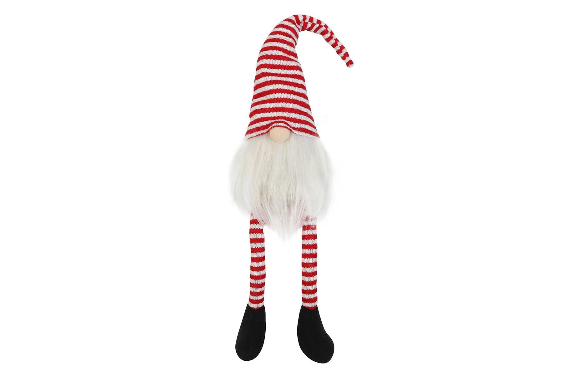 Weihnachtsfigur Gnom 12 cm, Textil, Rot/WeissDekofigur