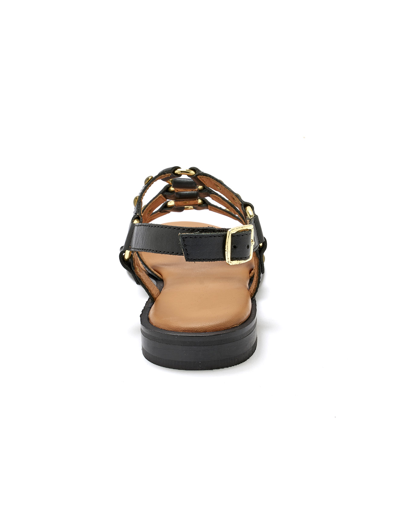 Sandales cuir lanières cloutées