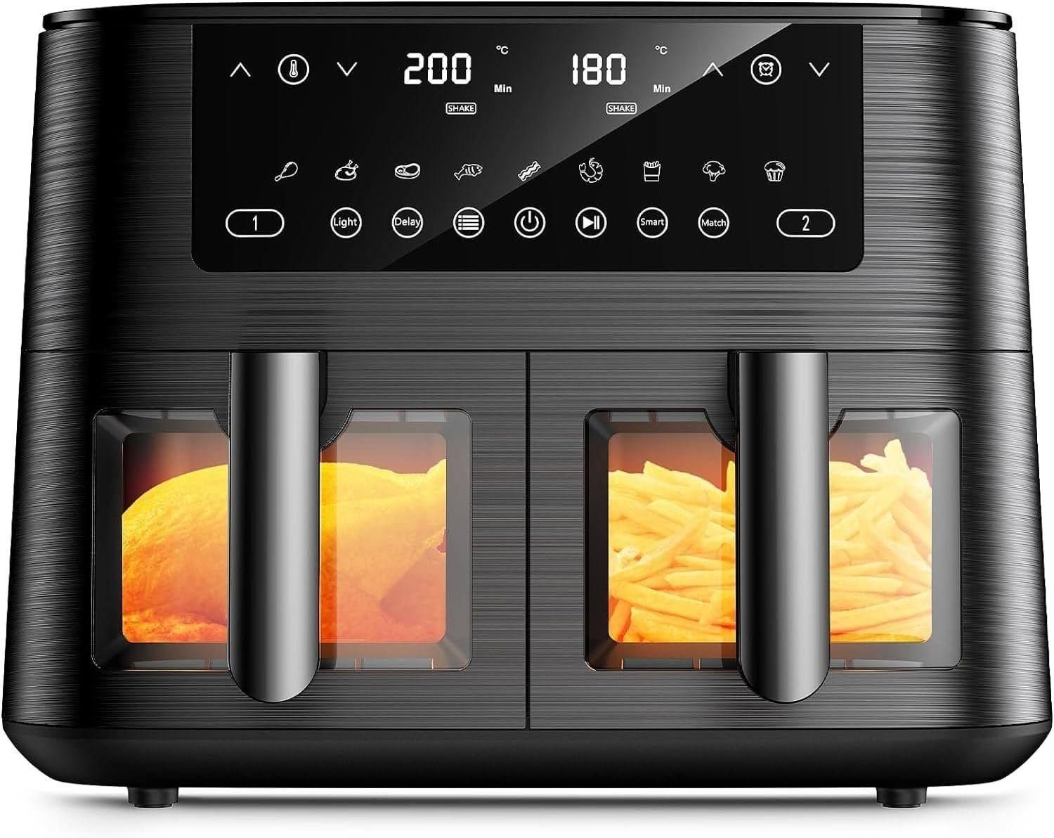 Cookwise Heißluftfritteuse XXL, mit 2 Kammern, 9 Programme, 2570,00 W,