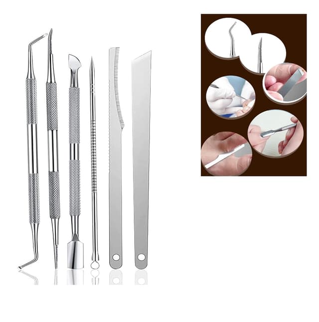 6 i 1 Negle Trimningsværktøjssæt Tånegle Kit Manicure Sæt Sølv