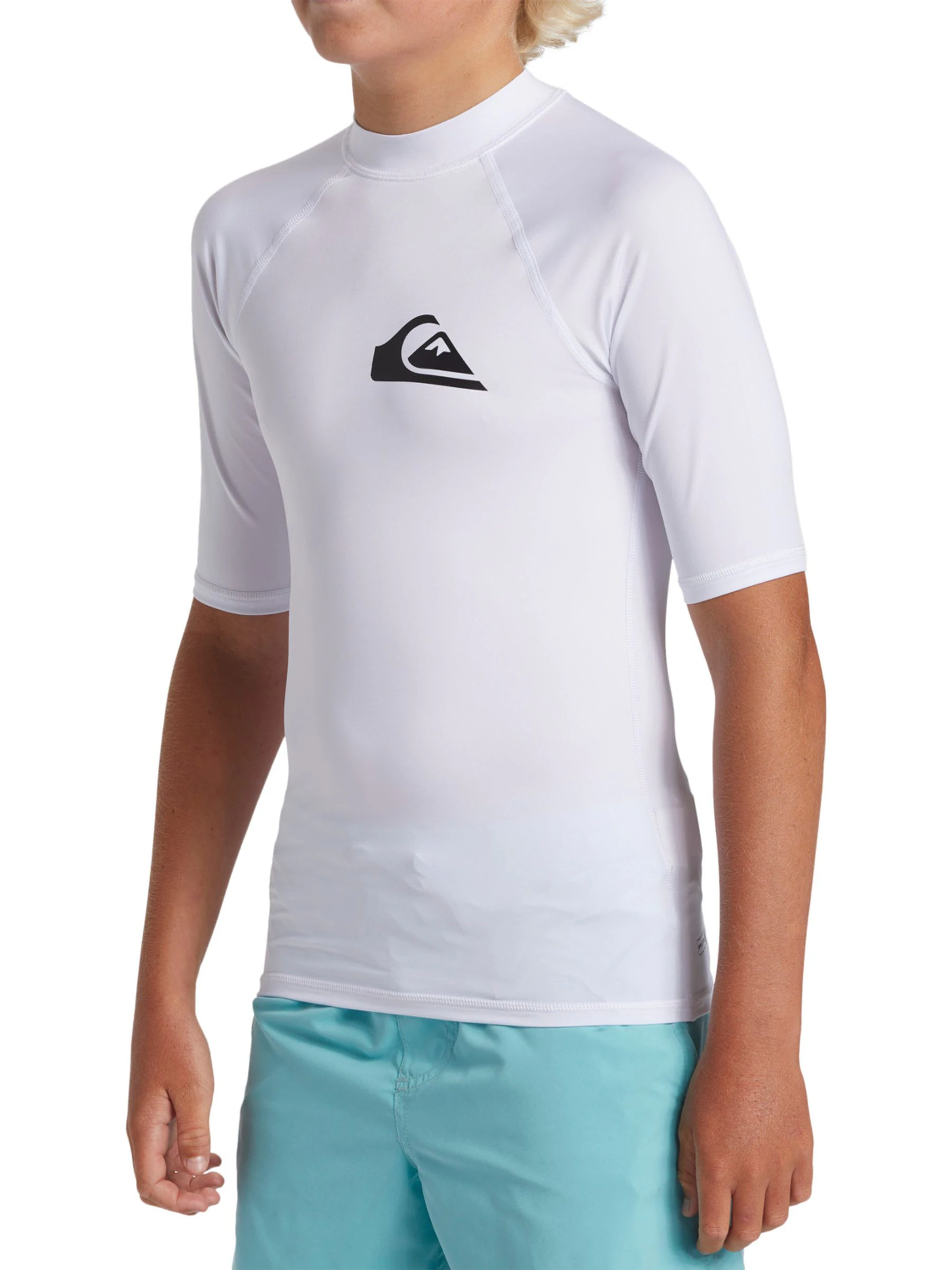 Wit - Quiksilver Youth UPF50 uv-werend hemdje met korte mouwen