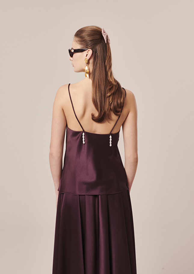Top Tessmarron en satin fluide