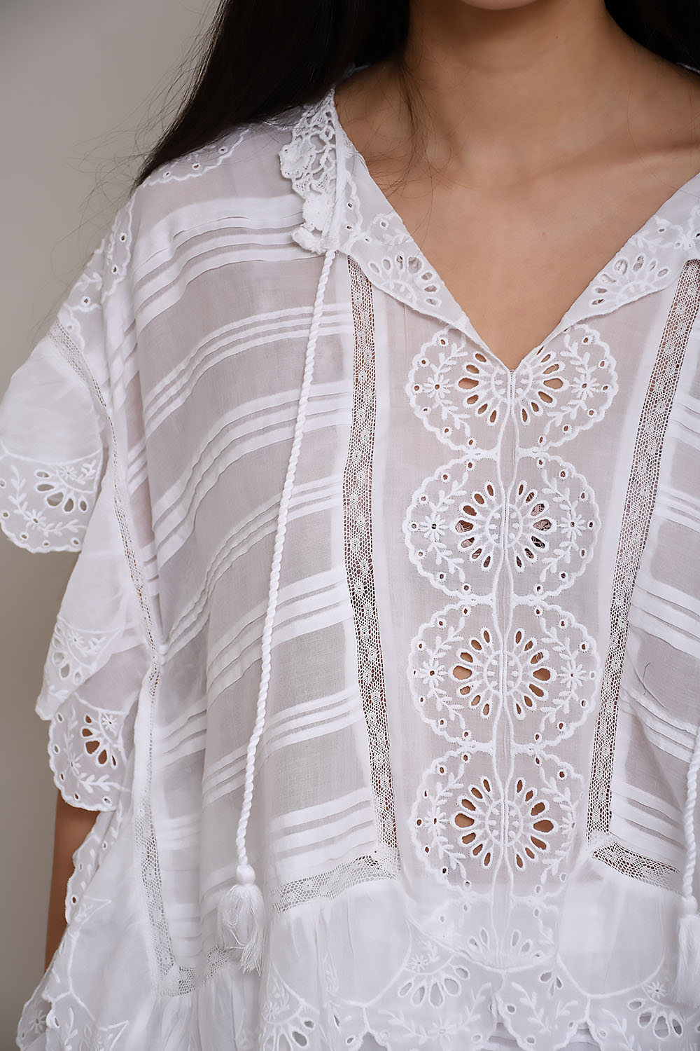 Payton floral lace cotton top