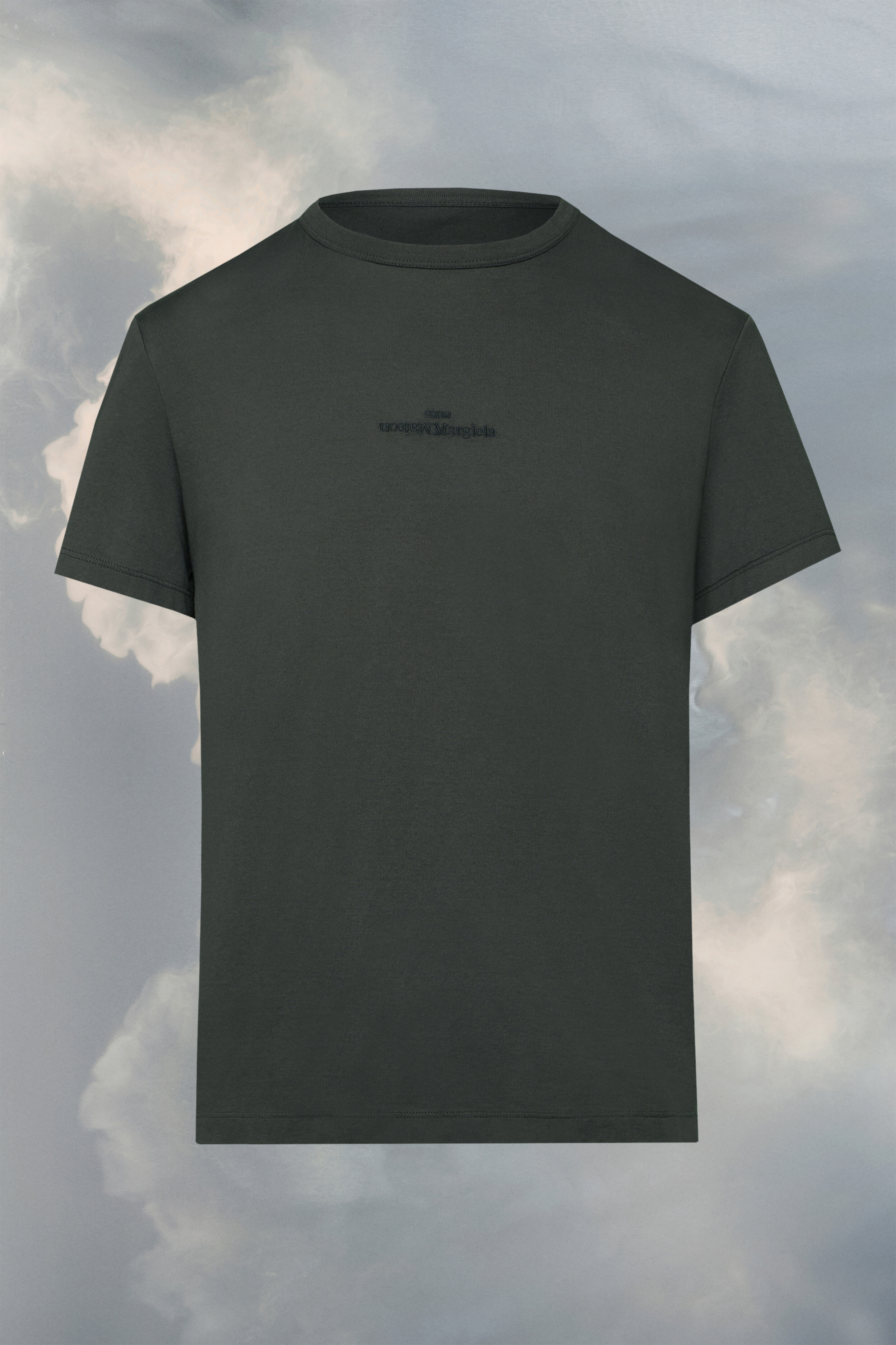 T-shirt à logo déformé Noir délavé