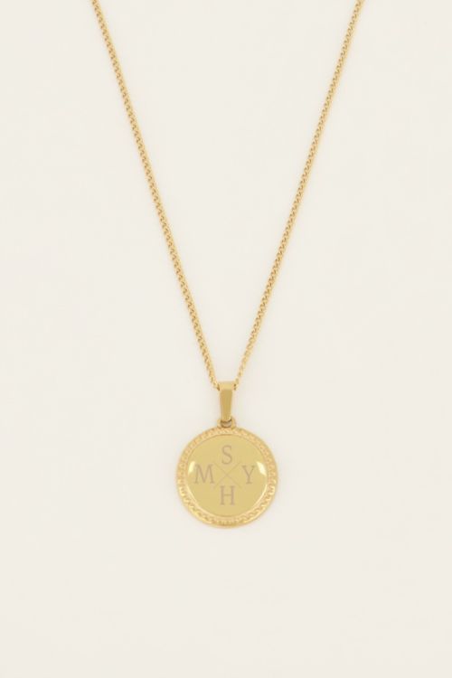 Atelier lange ketting met ronde bedel