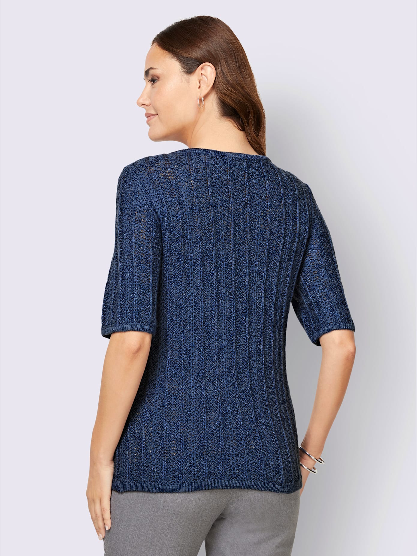 Pull à manches courtes joli fil flammé